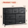 imageWLIVE 7 Drawer Dresser TV Stand Dressers for Bedroom Fabric Storage Tower Hallway Entryway Closets Sturdy Steel Frame Wood Top Easy Pull Handle WhiteCharcoal Black Wood Grain Print