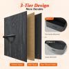imageWLIVE 7 Drawer Dresser TV Stand Dressers for Bedroom Fabric Storage Tower Hallway Entryway Closets Sturdy Steel Frame Wood Top Easy Pull Handle WhiteCharcoal Black Wood Grain Print