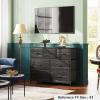 imageWLIVE 7 Drawer Dresser TV Stand Dressers for Bedroom Fabric Storage Tower Hallway Entryway Closets Sturdy Steel Frame Wood Top Easy Pull Handle WhiteCharcoal Black Wood Grain Print