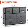 imageWLIVE 7 Drawer Dresser TV Stand Dressers for Bedroom Fabric Storage Tower Hallway Entryway Closets Sturdy Steel Frame Wood Top Easy Pull Handle WhiteDark Grey