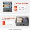 imageWLIVE 7 Drawer Dresser TV Stand Dressers for Bedroom Fabric Storage Tower Hallway Entryway Closets Sturdy Steel Frame Wood Top Easy Pull Handle WhiteDark Grey