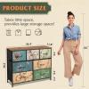 imageWLIVE 7 Drawer Dresser TV Stand Dressers for Bedroom Fabric Storage Tower Hallway Entryway Closets Sturdy Steel Frame Wood Top Easy Pull Handle WhiteFloral Painted