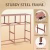 imageWLIVE 7 Drawer Dresser TV Stand Dressers for Bedroom Fabric Storage Tower Hallway Entryway Closets Sturdy Steel Frame Wood Top Easy Pull Handle WhitePink