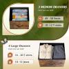 imageWLIVE 7 Drawer Dresser TV Stand Dressers for Bedroom Fabric Storage Tower Hallway Entryway Closets Sturdy Steel Frame Wood Top Easy Pull Handle WhiteRustic Brown Wood Grain Print