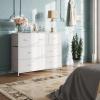 imageWLIVE 7 Drawer Dresser TV Stand Dressers for Bedroom Fabric Storage Tower Hallway Entryway Closets Sturdy Steel Frame Wood Top Easy Pull Handle WhiteWhite
