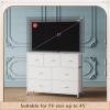imageWLIVE 7 Drawer Dresser TV Stand Dressers for Bedroom Fabric Storage Tower Hallway Entryway Closets Sturdy Steel Frame Wood Top Easy Pull Handle WhiteWhite