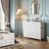 imageWLIVE 7 Drawer Dresser TV Stand Dressers for Bedroom Fabric Storage Tower Hallway Entryway Closets Sturdy Steel Frame Wood Top Easy Pull Handle WhiteWhite