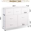 imageWLIVE 7 Drawer Dresser TV Stand Dressers for Bedroom Fabric Storage Tower Hallway Entryway Closets Sturdy Steel Frame Wood Top Easy Pull Handle WhiteWhite