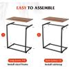imageWLIVE CShaped End Table Small Side Tables for Sofa Wide Couch Table That Slide Under Laptop Snack Table for Living Room Bedroom Home Office Rustic BrownLight Brown