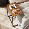 imageWLIVE CShaped End Table Small Side Tables for Sofa Wide Couch Table That Slide Under Laptop Snack Table for Living Room Bedroom Home Office Rustic BrownRustic Brown