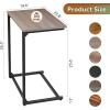 imageWLIVE CShaped End Table Small Side Tables for Sofa Wide Couch Table That Slide Under Laptop Snack Table for Living Room Bedroom Home Office Rustic BrownGreige