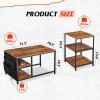 imageWLIVE Coffee Table 401quot Farmhouse Coffee Table with Slatted Storage Shelf ampamp XShape Frame 2Tier Wood Center Table for Living Room Balcony Grey ampamp WhiteRustic Brown