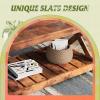 imageWLIVE Coffee Table 401quot Farmhouse Coffee Table with Slatted Storage Shelf ampamp XShape Frame 2Tier Wood Center Table for Living Room Balcony Grey ampamp WhiteRustic Brown