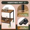 imageWLIVE Coffee Table 401quot Farmhouse Coffee Table with Slatted Storage Shelf ampamp XShape Frame 2Tier Wood Center Table for Living Room Balcony Grey ampamp WhiteRustic Brown