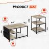 imageWLIVE Coffee Table 401quot Farmhouse Coffee Table with Slatted Storage Shelf ampamp XShape Frame 2Tier Wood Center Table for Living Room Balcony Grey ampamp WhiteGreige