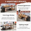 imageWLIVE Coffee Table 401quot Farmhouse Coffee Table with Slatted Storage Shelf ampamp XShape Frame 2Tier Wood Center Table for Living Room Balcony Grey ampamp WhiteRustic Brown