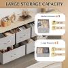 imageWLIVE Dresser for Bedroom with 5 Drawers Wide Chest of Drawers Fabric Dresser Storage Organizer Unit with Fabric Bins for Closet Living Room Hallway Black and Rustic BrownLight Grey