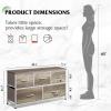 imageWLIVE Dresser for Bedroom with 5 Drawers Wide Chest of Drawers Fabric Dresser Storage Organizer Unit with Fabric Bins for Closet Living Room Hallway Black and Rustic BrownGreige Oak