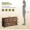 imageWLIVE Dresser for Bedroom with 5 Drawers Wide Chest of Drawers Fabric Dresser Storage Organizer Unit with Fabric Bins for Closet Living Room Hallway Black and Rustic BrownRustic Brown Wood Grain Print