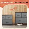imageWLIVE Dresser for Bedroom with 5 Drawers Wide Chest of Drawers Fabric Dresser Storage Organizer Unit with Fabric Bins for Closet Living Room Hallway Black and Rustic BrownDark Gray