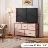 imageWLIVE Dresser for Bedroom with 5 Drawers Wide Chest of Drawers Fabric Dresser Storage Organizer Unit with Fabric Bins for Closet Living Room Hallway Black and Rustic BrownPink