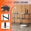 imageWLIVE Dresser for Bedroom with 5 Drawers Wide Chest of Drawers Fabric Dresser Storage Organizer Unit with Fabric Bins for Closet Living Room Hallway Black and Rustic BrownDark Gray