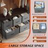 imageWLIVE Dresser for Bedroom with 5 Drawers Wide Chest of Drawers Fabric Dresser Storage Organizer Unit with Fabric Bins for Closet Living Room Hallway Black and Rustic BrownDark Gray