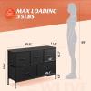 imageWLIVE Dresser for Bedroom with 5 Drawers Wide Chest of Drawers Fabric Dresser Storage Organizer Unit with Fabric Bins for Closet Living Room Hallway Black and Rustic BrownCharcoal Black