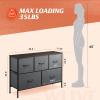 imageWLIVE Dresser for Bedroom with 5 Drawers Wide Chest of Drawers Fabric Dresser Storage Organizer Unit with Fabric Bins for Closet Living Room Hallway Black and Rustic BrownDark Gray