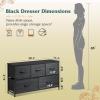 imageWLIVE Dresser for Bedroom with 5 Drawers Wide Chest of Drawers Fabric Dresser Storage Organizer Unit with Fabric Bins for Closet Living Room Hallway Black and Rustic BrownCharcoal Black Wood Grain Print