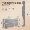 imageWLIVE Dresser for Bedroom with 5 Drawers Wide Chest of Drawers Fabric Dresser Storage Organizer Unit with Fabric Bins for Closet Living Room Hallway Black and Rustic BrownLight Grey