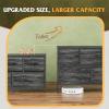 imageWLIVE Dresser for Bedroom with 5 Drawers Wide Chest of Drawers Fabric Dresser Storage Organizer Unit with Fabric Bins for Closet Living Room Hallway Black and Rustic BrownCharcoal Black Wood Grain Print