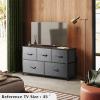imageWLIVE Dresser for Bedroom with 5 Drawers Wide Chest of Drawers Fabric Dresser Storage Organizer Unit with Fabric Bins for Closet Living Room Hallway Black and Rustic BrownDark Gray