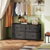 imageWLIVE Dresser for Bedroom with 5 Drawers Wide Chest of Drawers Fabric Dresser Storage Organizer Unit with Fabric Bins for Closet Living Room Hallway Black and Rustic BrownCharcoal Black Wood Grain Print