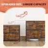 imageWLIVE Dresser for Bedroom with 5 Drawers Wide Chest of Drawers Fabric Dresser Storage Organizer Unit with Fabric Bins for Closet Living Room Hallway Black and Rustic BrownRustic Brown Wood Grain Print