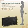 imageWLIVE Dresser for Bedroom with 5 Drawers Wide Chest of Drawers Fabric Dresser Storage Organizer Unit with Fabric Bins for Closet Living Room Hallway Black and Rustic BrownCharcoal Black