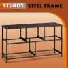 imageWLIVE Dresser for Bedroom with 5 Drawers Wide Chest of Drawers Fabric Dresser Storage Organizer Unit with Fabric Bins for Closet Living Room Hallway Black and Rustic BrownDark Gray