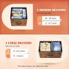 imageWLIVE Dresser for Bedroom with 5 Drawers Wide Chest of Drawers Fabric Dresser Storage Organizer Unit with Fabric Bins for Closet Living Room Hallway Black and Rustic BrownRustic Brown Wood Grain Print