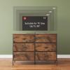 imageWLIVE Dresser for Bedroom with 6 Drawers Wide Fabric Dresser TV Stand for 50 Inches TV with Metal Frame Wooden Top Fabric Storage Organizer for Livingroom Hallway Dark GrayRustic Brown