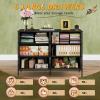 imageWLIVE Dresser for Bedroom with 6 Drawers Wide Fabric Dresser TV Stand for 50 Inches TV with Metal Frame Wooden Top Fabric Storage Organizer for Livingroom Hallway Dark GrayCharcoal Black Wood Grain Print