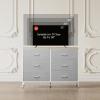 imageWLIVE Dresser for Bedroom with 6 Drawers Wide Fabric Dresser TV Stand for 50 Inches TV with Metal Frame Wooden Top Fabric Storage Organizer for Livingroom Hallway Dark GrayLight Grey