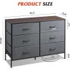 imageWLIVE Dresser for Bedroom with 6 Drawers Wide Fabric Dresser TV Stand for 50 Inches TV with Metal Frame Wooden Top Fabric Storage Organizer for Livingroom Hallway Dark GrayDark Gray