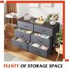 imageWLIVE Dresser for Bedroom with 6 Drawers Wide Fabric Dresser TV Stand for 50 Inches TV with Metal Frame Wooden Top Fabric Storage Organizer for Livingroom Hallway Dark GrayDark Gray