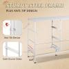 imageWLIVE Dresser for Bedroom with 6 Drawers Wide Fabric Dresser TV Stand for 50 Inches TV with Metal Frame Wooden Top Fabric Storage Organizer for Livingroom Hallway Dark GrayWhite
