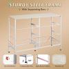 imageWLIVE Dresser for Bedroom with 6 Drawers Wide Fabric Dresser TV Stand for 50 Inches TV with Metal Frame Wooden Top Fabric Storage Organizer for Livingroom Hallway Dark GrayLight Grey