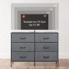 imageWLIVE Dresser for Bedroom with 6 Drawers Wide Fabric Dresser TV Stand for 50 Inches TV with Metal Frame Wooden Top Fabric Storage Organizer for Livingroom Hallway Dark GrayDark Gray
