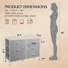 imageWLIVE Dresser for Bedroom with 6 Drawers Wide Fabric Dresser TV Stand for 50 Inches TV with Metal Frame Wooden Top Fabric Storage Organizer for Livingroom Hallway Dark GrayLight Grey