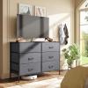 imageWLIVE Dresser for Bedroom with 6 Drawers Wide Fabric Dresser TV Stand for 50 Inches TV with Metal Frame Wooden Top Fabric Storage Organizer for Livingroom Hallway Dark GrayDark Gray