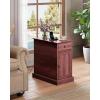 imageWLIVE End Table with Charging Station Narrow Side Table for Living Room Farmhouse Night Stand with Storage Drawer Small Wooden Nightstand with Concealed Outlets EspressoEspresso With Drawer