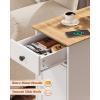imageWLIVE End Table with Charging Station Narrow Side Table for Living Room Farmhouse Night Stand with Storage Drawer Small Wooden Nightstand with Concealed Outlets EspressoWhite With Drawer